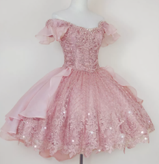 A Line Short Pink Blue Homecoming Dresses