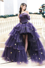 Elegante lilla stjerner a-line promen elsker elegant lilla stjerne lolita