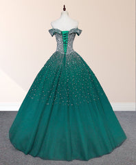 Emerald Green Paillon Prom Kleider Perlen Quinceanera Kleider