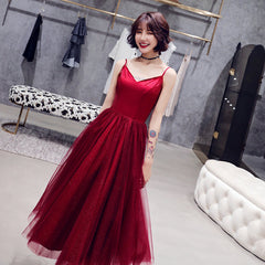 Burgundy tulle short prom Dresses cocktail Dresses