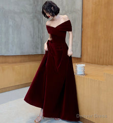 Elegant Velvet Long Prom Dress Evening Dress