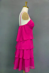 Fuchsia Homecoming Dresses Sweetheart A-line Spaghetti Straps Mini Cocktail Party Dresses for Teens