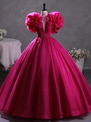 Fuchsia Tulle Beading Quinceanera Dresses