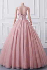 Girls Pauchins V Neck Dusty Rose Adusks A-Line Tulle Ball Abito Quinceanera Abito Sweet 16 Abiti da festa