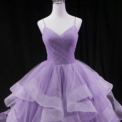 Glam Tulle Light Purple Long Formal Dresses Ball Gown Sweet 16 Dresses prom Dresses shops