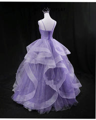 Glam Tulle Light Purple Long Formal Dresses Ball Gown Sweet 16 Dresses prom Dresses shops