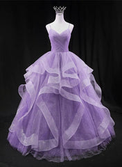 Glam Tulle Light Purple Long Formal Dresses Ball Gown Sweet 16 Dresses prom Dresses shops