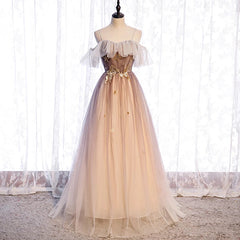 Gradient Tulle with Straps Sweetheart Party Dresses, A-line Tulle Evening Dresses Prom Dresses