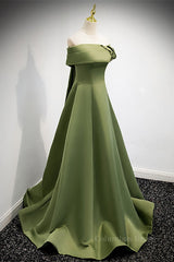 Vihreä olkapäät ruusunmuotoinen laskostettu pitkä muodollinen mekko