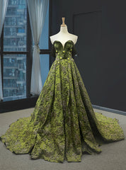 Green Off the Shoulder Velvet Embrodiery Appliques Prom Dresses