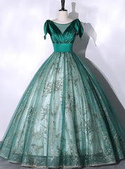 Green Tulle Seuqins Beading Quinceanera Dress