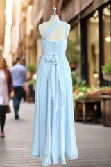 Hand-Made Flower Sleeveless One Shoulder Chiffon Sweetheart Bridesmaid Dress