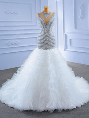 Hand Work Beading Crystal Luxury Wedding Dresses