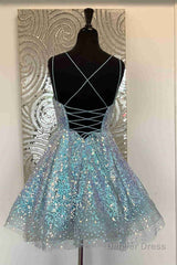 Hot Pink Sequins A-Line Homecoming Dress