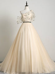 Is a Rite Of Passage Champagne Ball Gown Tulle One Shoulder Sequins Quinceanera Dresses