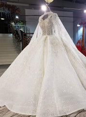 Ivory Tulle Seuqins Strapless Beading Wedding Dresses With Shawl