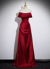 A Line Red Long Prom Dresses Party Dresses Elegant Birthday Party Dresses