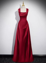 A Line Red Long Prom Dresses Party Dresses Elegant Birthday Party Dresses