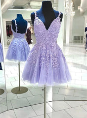 Lavender Tulle with Lace Straps Short Homecoming Dresses Lavender Prom Dresses prom Dresses shops