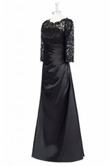 Long Black A Line Mother Of The Bride Dresses