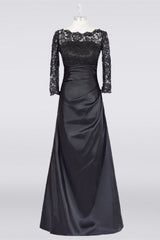 Long Black A Line Mother Of The Bride Dresses