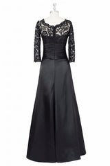 Long Black A Line Mother Of The Bride Dresses