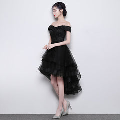 Lovely Simple Black High Low New Homecoming Dresses , Party Dresses