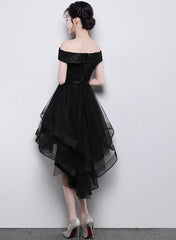 Lovely Simple Black High Low New Homecoming Dresses , Party Dresses