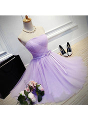 Lovely Tulle Short Homecoming Dresses, Scoop Simple Cute Prom Dresses Grduation Dresses