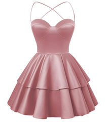 Mauve Satin Homecoming Dress Sweetheart Neck Noten Short Graduation Dresses