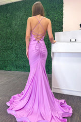 Mermaid Cowl Neck Jersey Long Prom Dresses