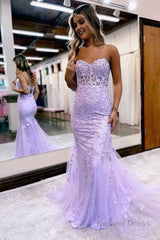 Mermaid Sweetheart Tulle Lace Prom Dress