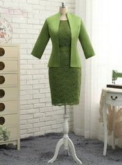 Modern Mother Of The Bride Dresses Sheath Knee Length With Jacket