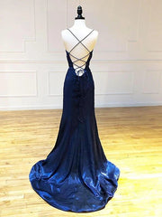 Navy Blue Cross Back Long Prom Dresses Navy Blue Formal Graduation Evening Dresses prom Dresses shops