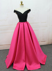 Off The Shoulder V-neck Backless Satin Prom Dress