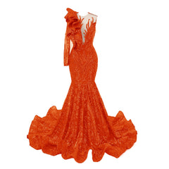 Mermaid Orange One manga vestidos de baile de lante