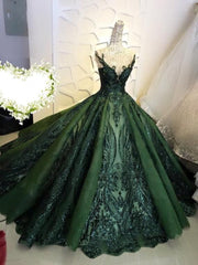 Sequins Sparkle Evening Ball Gown Sweet 16 Dress Prom Beading Appliques Dress Party Princess Dress
