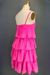 Pink Homecoming Dresses Sweetheart A-line Spaghetti Straps Mini Cocktail Party Dresses for Teens