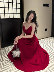 Pretty A Line Spaghetti Straps Red Knee Length Prom Dresses Evening Gowns Birthday Dresses