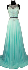 Sparkle prom -jurken met zilveren kralen chiffon prom -jurken eenvoudige avondjurken