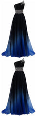 New Arrival One Shoulder Beaded Long Prom Dresses, Custom Made Women Party Gowns