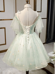 Beautiful Beads Tulle Sweetheart Neckline Homecoming Dresses