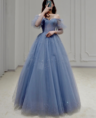 Prom Dresses, High End Atmosphere Puff Sleeve Bridal Dresses, Long Sleeve Banquet Evening Dresses, Fairy Thin Puff Skirt