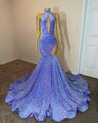 Blue Prom -klänningar, Custom Make Prom -klänningar, paljetter Prom -klänningar, paljetter aftonklänningar