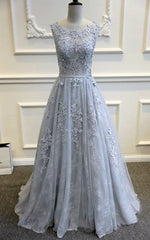 gray blue lace wedding Dresses elegant blue gown a line lace tulle custom made wedding Dresses