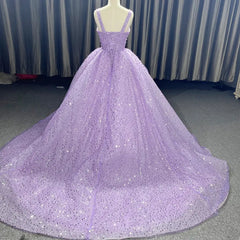 Purple Sweetheart Sequined Evening Party Dresses