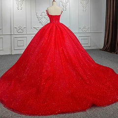 Quinceanera Ball Gown Red Sleeveless Sequined Dresses