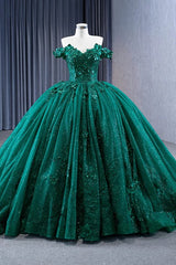 Quinceanera Dresses Appliques Dark Green Evening Dresses Sweetheart Sleeveless Ball Gown