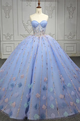 Quinceanera Dresses Chic Strapless Sweep Train Evening Dresses Sweetheart Lace Up Prom Dresses