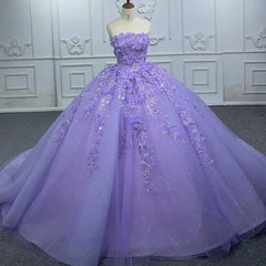 Quinceanera Dresses Elegant Party Princess Dresses Pearls Strapless Evening Gown Appliques Ball Gown